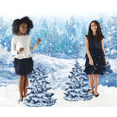 Winter Wonderland Holiday Scene Setter with Standing Cutouts 5pc