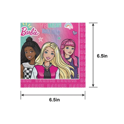 Barbie Dream Together Paper Lunch Napkins, 6.5in, 16ct