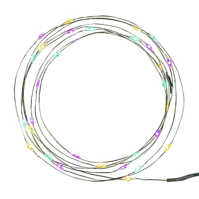 Mardi Gras LED Fairy String Lights, 9.6ft