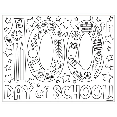 100 Days of School Coloring Pages, 11in x 8.5in 36ct
