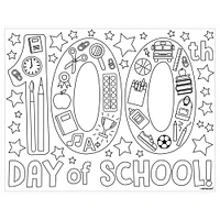 100 Days of School Coloring Pages, 11in x 8.5in 36ct