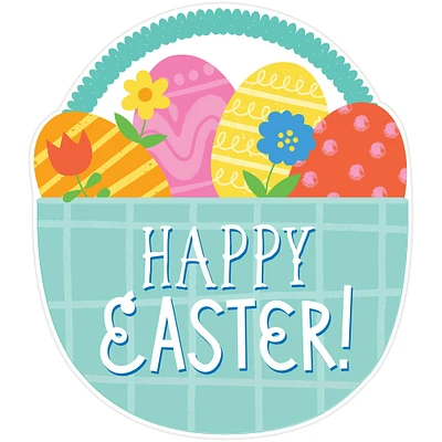 Happy Easter Basket Cardstock Cutout, 8.9in x 11in