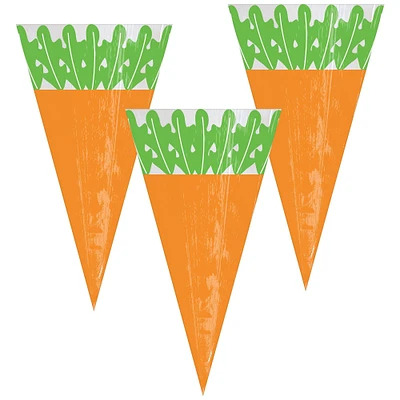 Cone-Shaped Carrot Cello Treat Bags, 6in x 11in, 15ct