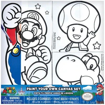 Super Mario Color Your Own Canvas Kit, 3pc