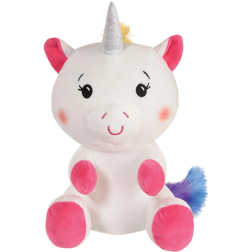 White & Multicolor Plush Unicorn Balloon Weight, 5.9oz