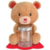 Brown & Red Plush Bear Balloon Weight with Plastic Jar, 5.9oz