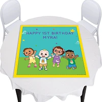 Custom CoComelon Vinyl Square Table Topper, 40in x 40in