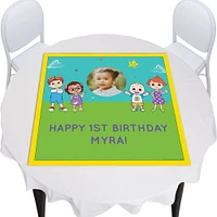 Custom CoComelon Vinyl Photo Square Table Topper, 40in x 40in