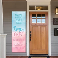 Custom Boy or Girl? Gender Reveal Vinyl Vertical Banner, 2ft x 6ft - The Big Reveal