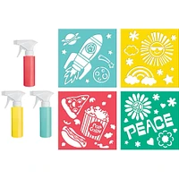 Spray Chalk & Stencil Set, 7pc