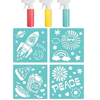 Spray Chalk & Stencil Set, 7pc