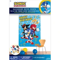 Sonic the Hedgehog Birthday Paper & Cardstock Photo Booth Kit, 4.6ft x 6.7ft