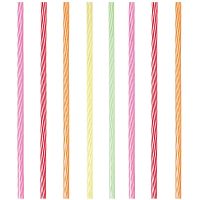 Multicolor Striped Reusable Plastic Straws, 24ct