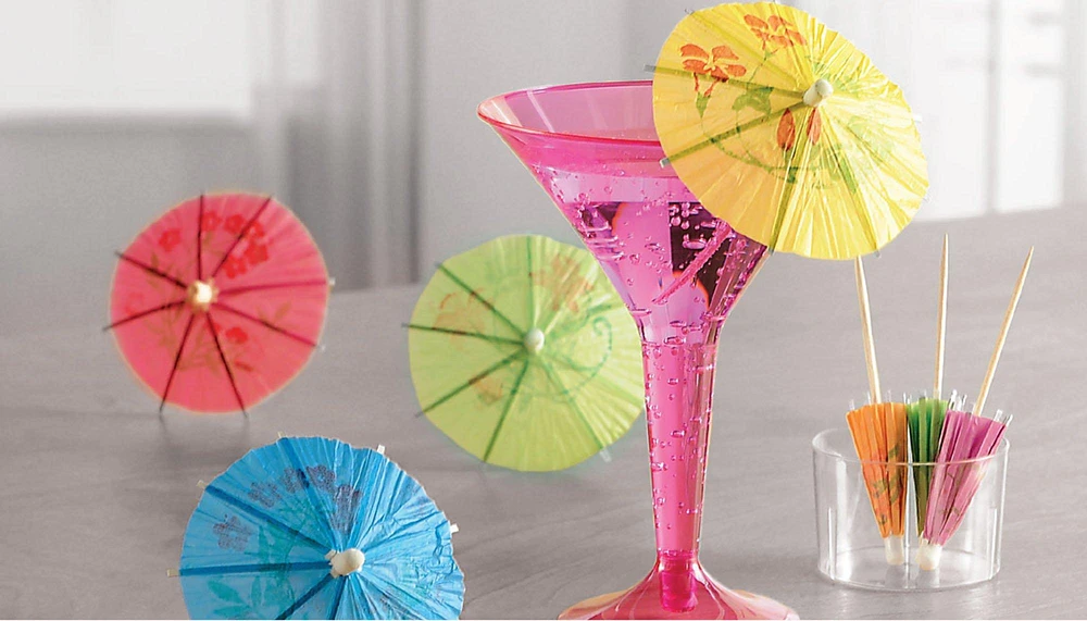 Multicolor Parasol Party Picks, 100ct