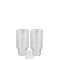 Clear Gelatin Shot Glasses Plastic Cups with Lids, 2.5oz, 50ct