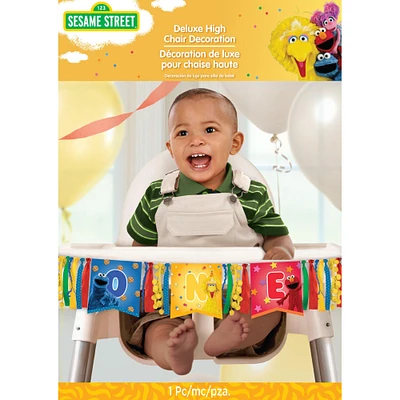 Everyday Sesame Street 1st Birthday Cardstock & Fabric High Chair Decoration, 38in