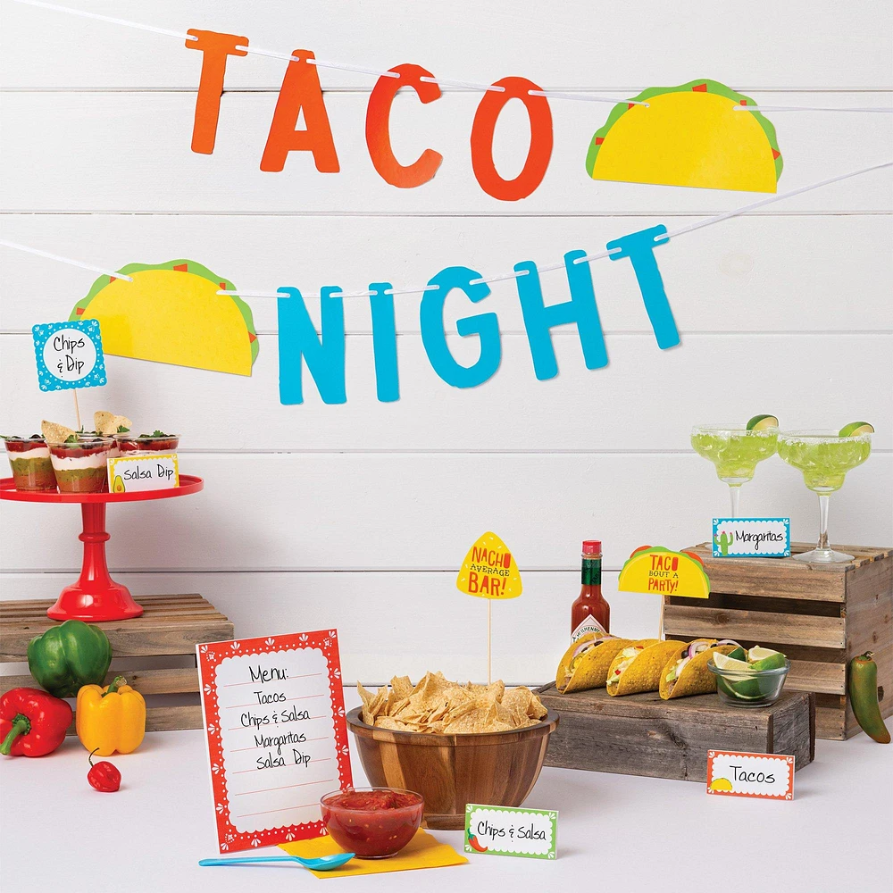 Fiesta Viva la Party Taco Night Cardstock Buffet Decorating Kit, 12pc