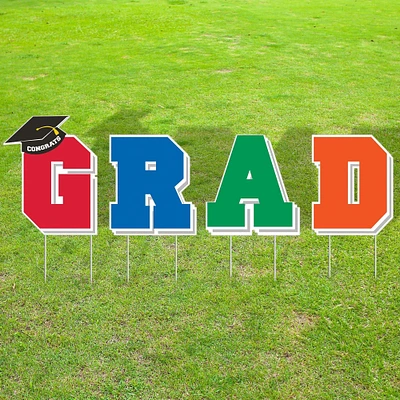 Multicolor Congrats Grad 2024 Graduation Outdoor Decorating Kit