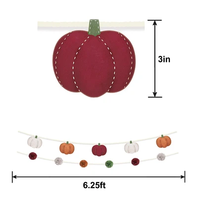 Fall Felt Pumpkin Banners, 6.25ft, 2pc