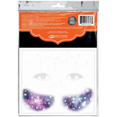 Glowing Pretty Galaxy Temporary Tattoos, 7pc