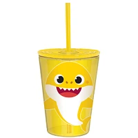 Baby Shark Plastic Tumbler with Straw, 18oz