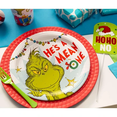 He's a Mean One Grinch Christmas Paper Dinner Plates, 10.5in, 8ct