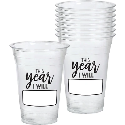 This Year I Will New Year's Eve Plastic Tumblers, 16oz, 20ct