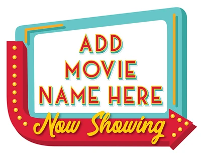 Customizable Now Showing Cardboard Marquee Easel Sign, 14in x 10.5in - Movie Night