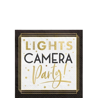 Metallic Lights Camera Party Paper Beverage Napkins, 5in, 40ct - Awards Night