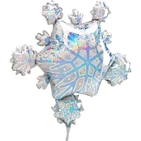 Prismatic Snowflake Cluster Foil Balloon, 32in x 30in