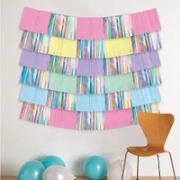 Iridescent Foil & Plastic Fringe Banner Backdrop, 5ft x 7.3ft