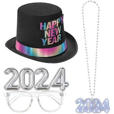 Light-Up Black & Silver New Year's Eve Accessory Kit