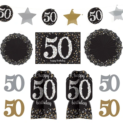 Giant Sparkling Celebration 50th Birthday Room Decorating Kit