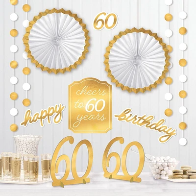 Metallic Golden Age 60th Birthday Room Decorating Kit