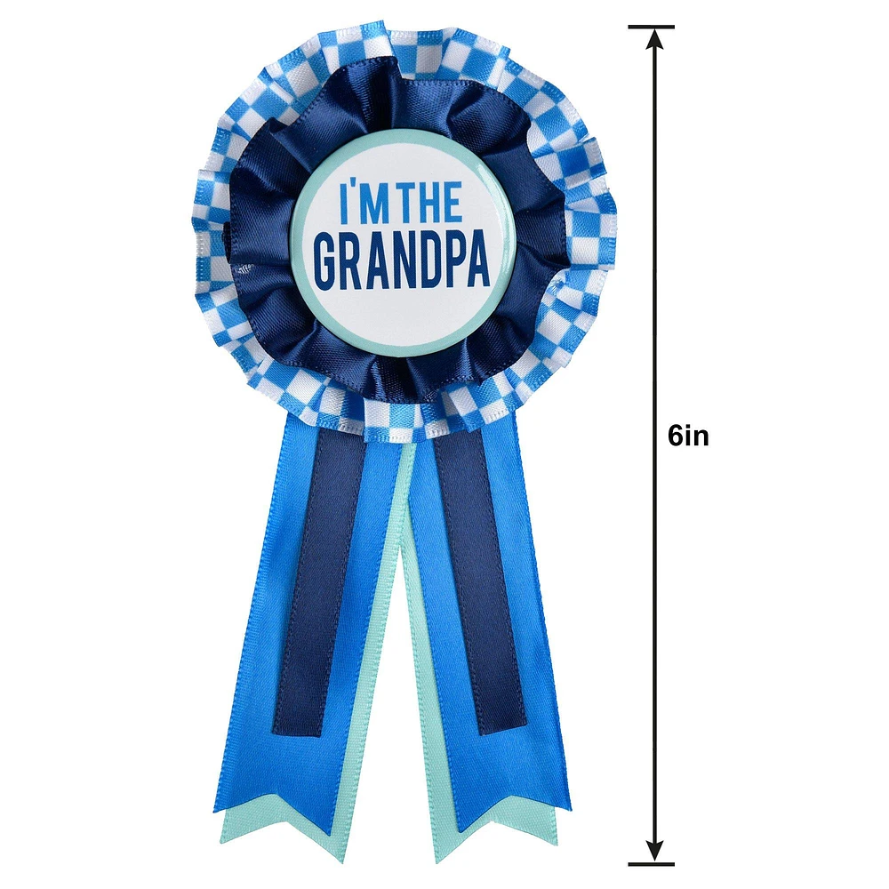 Blue & White I'm the Grandpa Baby Shower Award Ribbon