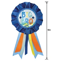 Blue, Orange & Yellow Big Bro Confetti Shake Baby Shower Award Ribbon