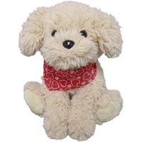 Beige Valentine's Day Heart Bandana Dog Plush, 10.5in