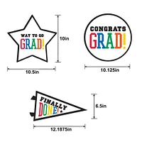 Multicolor Congrats Grad Cardstock Cutouts, 8pc