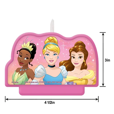 Glitter Disney Princess Wax Birthday Candle, 4.5in x 3in