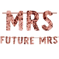 Rose Gold Future Mrs. Bachelorette Party Sequin Letter Banner, 12ft