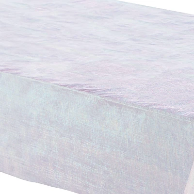Iridescent Luminous Rainbow Paper & Plastic Table Cover, 54in x 102in