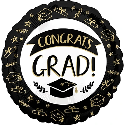 Sketched Impressions Congrats Grad Foil Balloon, 17in