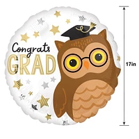 Wise Owl Congrats Grad Foil Balloon, 17in