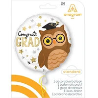 Wise Owl Congrats Grad Foil Balloon, 17in