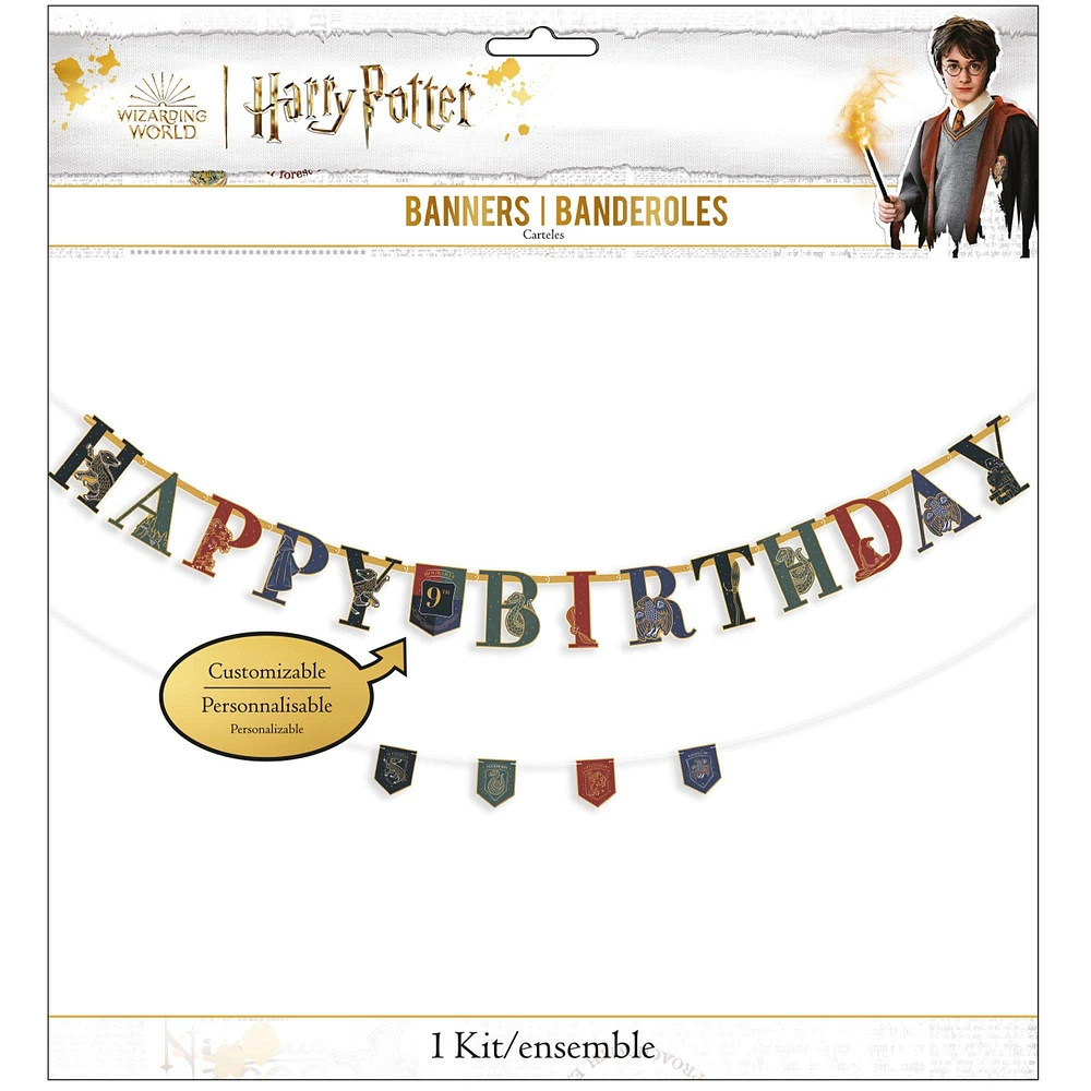 Hogwarts United Cardstock Birthday Banner Kit, 2ct - Harry Potter