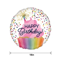 Confetti Sprinkle Happy Birthday Foil Balloon, 18in