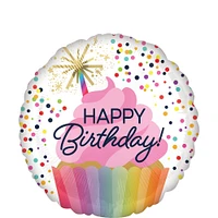 Confetti Sprinkle Happy Birthday Foil Balloon, 18in