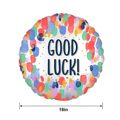 Painterly Dots Good Luck Foil Balloon, 18in