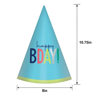 Modern Birthday Mini Cardstock Party Hats, 12ct