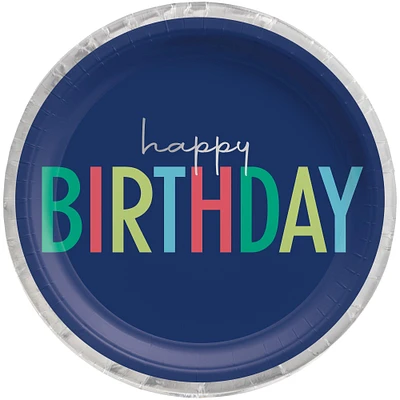 Happy Birthday Paper Dinner Plates, 10.5in, 8ct - Modern Birthday